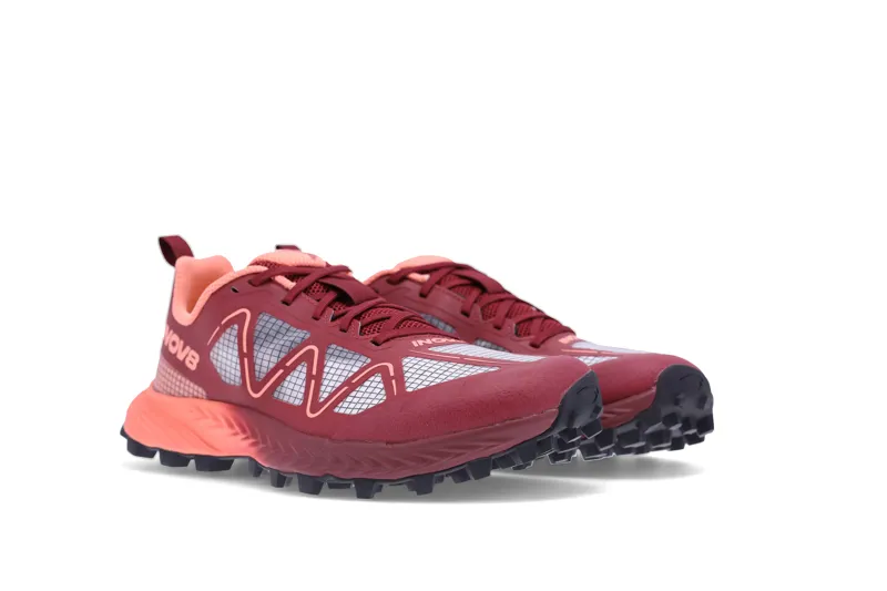 Inov8 MudTalon Speed Wide Women's Fell Running Shoe in Burgundy/Coral-5